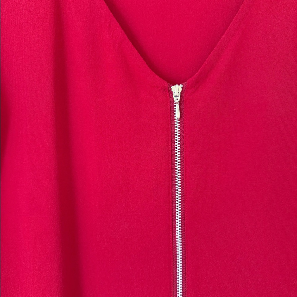 Babaton Raspberry Red Silk Crepe Dress - Picture 2 of 4